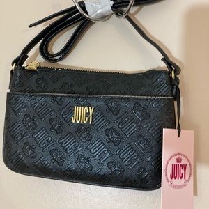 Juicy couture black leather crossbody purse NWT